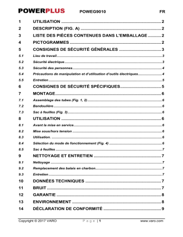 Powerplus POWEG9010 Manuel du propriétaire | Fixfr