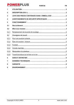 Powerplus POW726 Manuel du propriétaire