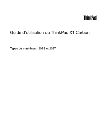 Lenovo ThinkPad X1 Carbon 20BT Manuel du propriétaire | Fixfr