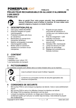 Powerplus POWLI310 - RECHARGEABLE HALOGEN FLASHLIGHT Manuel du propriétaire