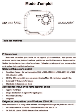 Easypix AQUA W318 - Bubbles in the WooBox Manuel du propriétaire