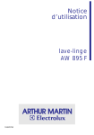 Electrolux-arthur martin aw 895 f Manuel du propri&eacute;taire