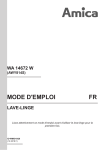 Amica WA 14672 W Manuel du propri&eacute;taire