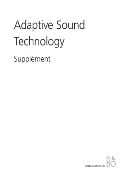 Bang Olufsen ADAPTIVE SOUND TECHNOLOGY Manuel du propriétaire