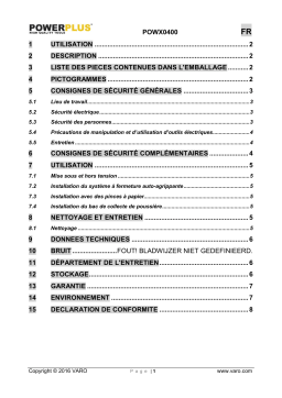 Powerplus POWX0400 Manuel du propriétaire