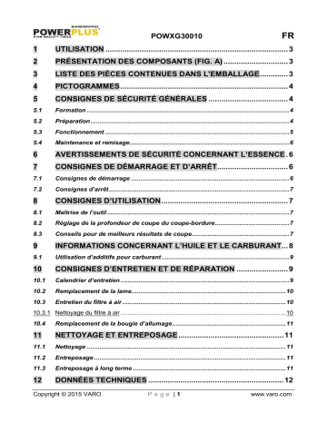 Powerplus POWXG30010 Manuel du propriétaire | Fixfr