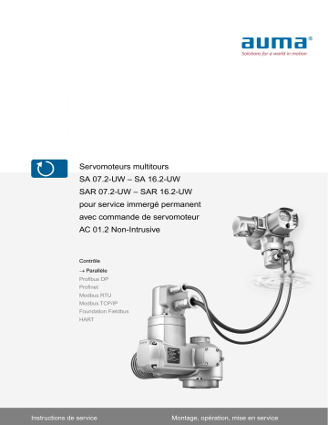 AUMA Multi-turn actuators SA 07.2-UW – SA 16.2-UW/SAR 07.2-UW – SAR 16.2-UW Mode d'emploi | Fixfr