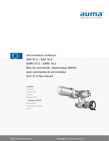 AUMA Multi-turn actuators SAV 07.2 Mode d'emploi | Fixfr