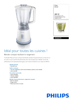 Philips HR2020/70 Blender Manuel utilisateur