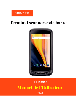 MUNBYN Scanner Code Barre Android 2D Zebra PDA Android 8.1 Scanner Android Barcode Scanner Bluetooth PDA Scanner Pistol Grip Manuel utilisateur