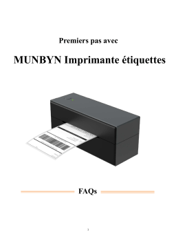 MUNBYN Imprimante Etiquette Thermique Bluetooth 4x6 Manuel utilisateur