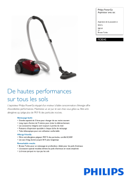 Philips FC8242/09R1 PowerGo Aspirateur avec sac Manuel utilisateur