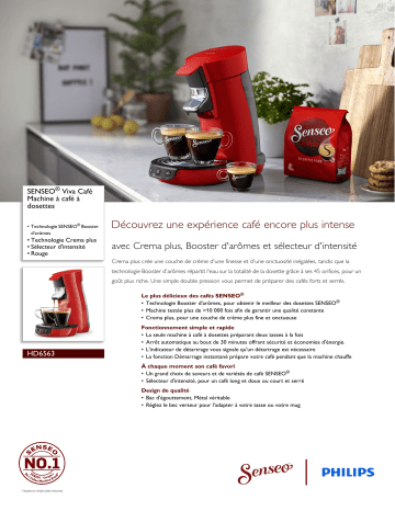 SENSEO® HD6563/81R1 SENSEO® Viva Café Machine à café à dosettes Manuel utilisateur | Fixfr