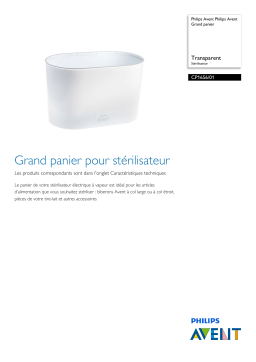 Avent CP1656/01 Philips Avent Grand panier Manuel utilisateur