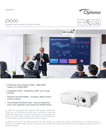 Optoma ZX300 Compact high brightness laser projector Manuel du propriétaire | Fixfr