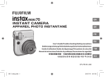 Fujifilm Instax mini 70 Appareil photo instantan&eacute; Bleu Manuel utilisateur