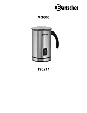 Bartscher 190211 Milk frother MS600 Mode d'emploi | Fixfr