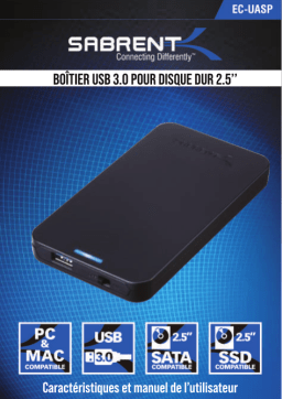 Sabrent USB 3.0 de SATA 2.5 Pouces. Boitier de Lecteur Externe de disques durs sans Outils {Optimal Manuel utilisateur