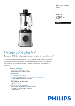 Philips HR3655/00R1 Avance Collection Blender Manuel utilisateur