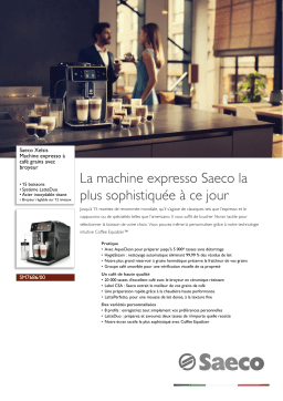 Saeco SM7686/00 Saeco Xelsis Machine expresso à café grains avec broyeur Manuel utilisateur