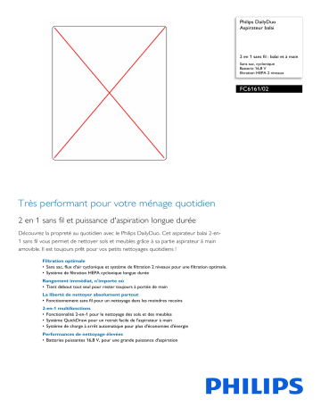 Philips FC6161/02 DailyDuo Aspirateur balai Manuel utilisateur | Fixfr