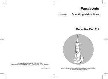 Panasonic - Personalcare EW1211W845 | Jet dentaire Manuel utilisateur | Fixfr