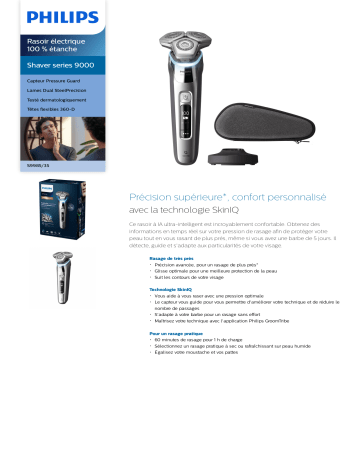 Philips S9985/35 Shaver series 9000 Rasoir électrique 100 % étanche Manuel utilisateur | Fixfr