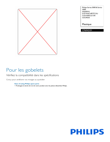 Philips CP6942/01 Series 5000 & Series 3000 ANNEAU D’ÉTANCHÉITÉ DU COUVERCLE DE GOURDE Manuel utilisateur | Fixfr