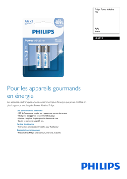 Philips LR6P2B/40 Power Alkaline Pile Manuel utilisateur