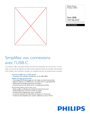 Philips 24E1N3300A/01 Monitor Moniteur USB-C Manuel utilisateur | Fixfr