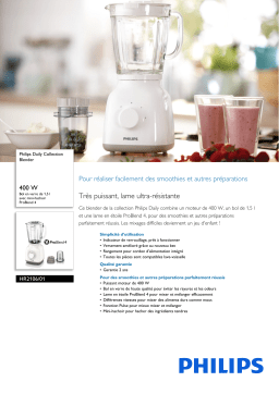 Philips HR2106/01 Daily Collection Blender Manuel utilisateur