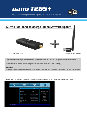 Edision Nano T265+ Récepteur HDMI dongle Terrestre TNT DVB-T2 et Câble DVB-C Manuel utilisateur | Fixfr