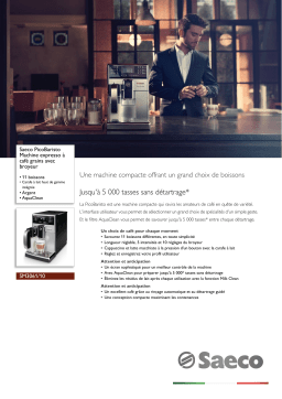 Saeco SM3061/10 Saeco PicoBaristo Machine expresso à café grains avec broyeur Manuel utilisateur