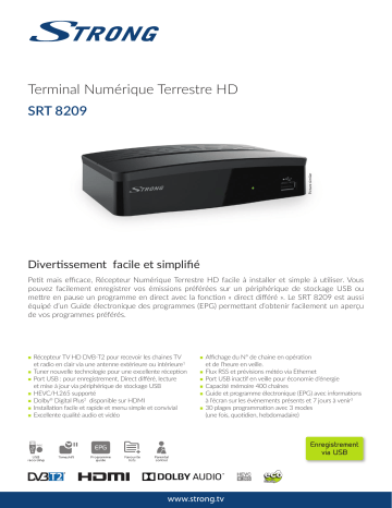 Strong SRT8209 Décodeur TNT Full HD -DVB-T2 spécification | Fixfr