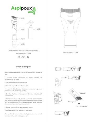 ASPIPOUX , la solution anti-poux efficace et naturelle Manuel utilisateur | Fixfr