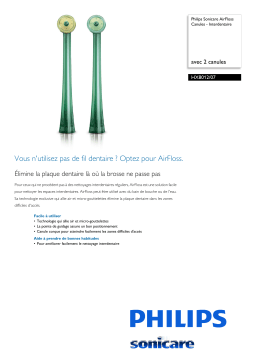 Sonicare HX8012/07 Sonicare AirFloss Canules - Interdentaire Manuel utilisateur