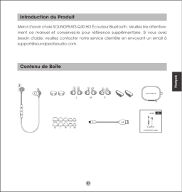 SoundPEATS Écouteurs Bluetooth Sport Manuel utilisateur