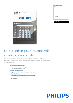 Philips R03L4B/40 LongLife Pile Manuel utilisateur