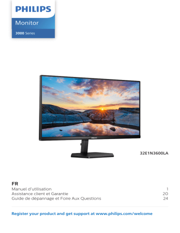 Philips 32E1N3600LA/01 Monitor Moniteur USB-C Manuel utilisateur | Fixfr