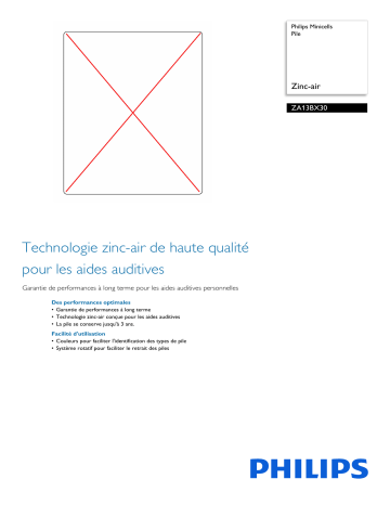 Philips ZA13BX30/00 Minicells Pile Manuel utilisateur | Fixfr
