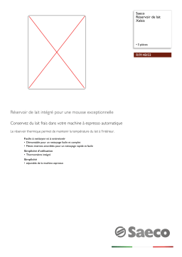Saeco RI9148/03 Saeco Réservoir de lait Xelsis Manuel utilisateur