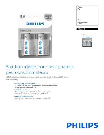 Philips R20G2B/40 Pile Manuel utilisateur | Fixfr