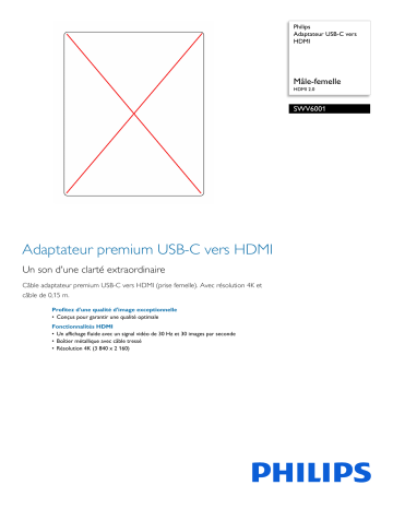 Philips SWV6001/00 Adaptateur USB-C vers HDMI Manuel utilisateur | Fixfr