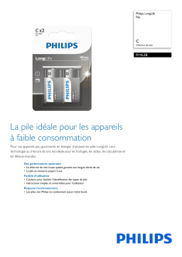 Philips R14L2B/40 LongLife Pile Manuel utilisateur