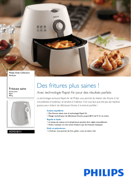 Philips HD9218/11 Daily Collection Airfryer Manuel utilisateur