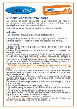 DentaPass Ciment Dentaire Certifié Manuel utilisateur