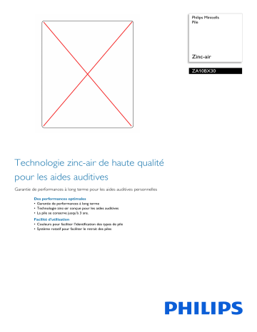 Philips ZA10BX30/00 Minicells Pile Manuel utilisateur | Fixfr