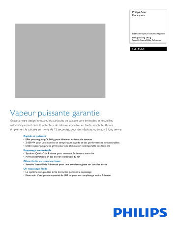 Philips GC4564/20R1 Azur Fer vapeur Manuel utilisateur | Fixfr