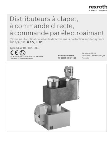 Bosch Rexroth RF22075-XE-B Distributeurs à clapet Manuel utilisateur | Fixfr