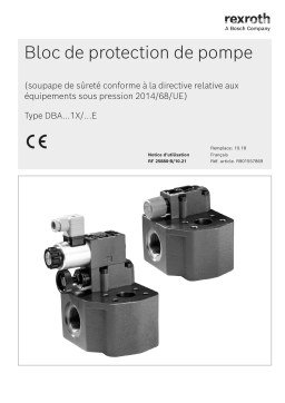 Bosch Rexroth RF25880-B Bloc de protection de pompe Manuel utilisateur